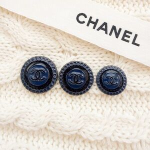Authentic Chanel Navy CC Buttons